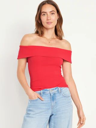 Off-Shoulder Ribbed Top | Old Navy (CA)