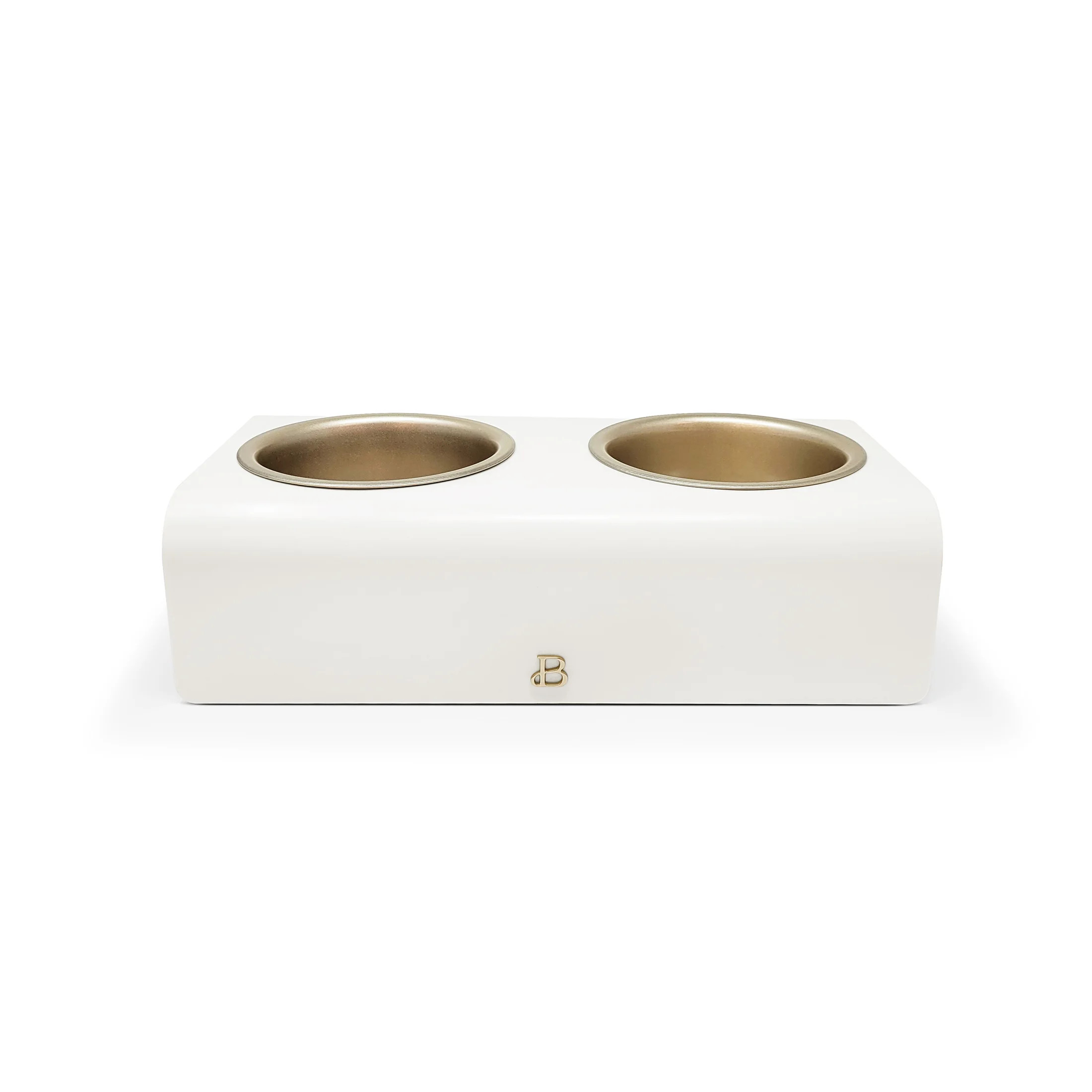 Beautiful Double Elevated Stainless Steel Pet Bowl, 3-Cup, White by Drew Barrymore | Walmart (US)