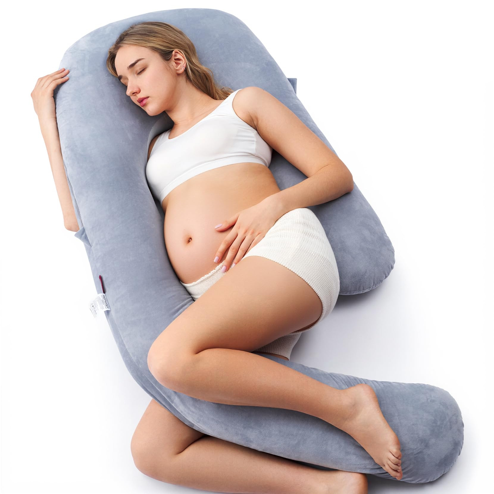 Amazon.com : Momcozy Pregnancy Pillow for Sleeping, Dreamlign U Pro Maternity Pillow with Adjustable Leg Pillow, Removable Cover - Support for Back, Hip, Belly, Legs for Pregnant Women, 50-72 Inch Full Body Pillow : Baby | Amazon (US)