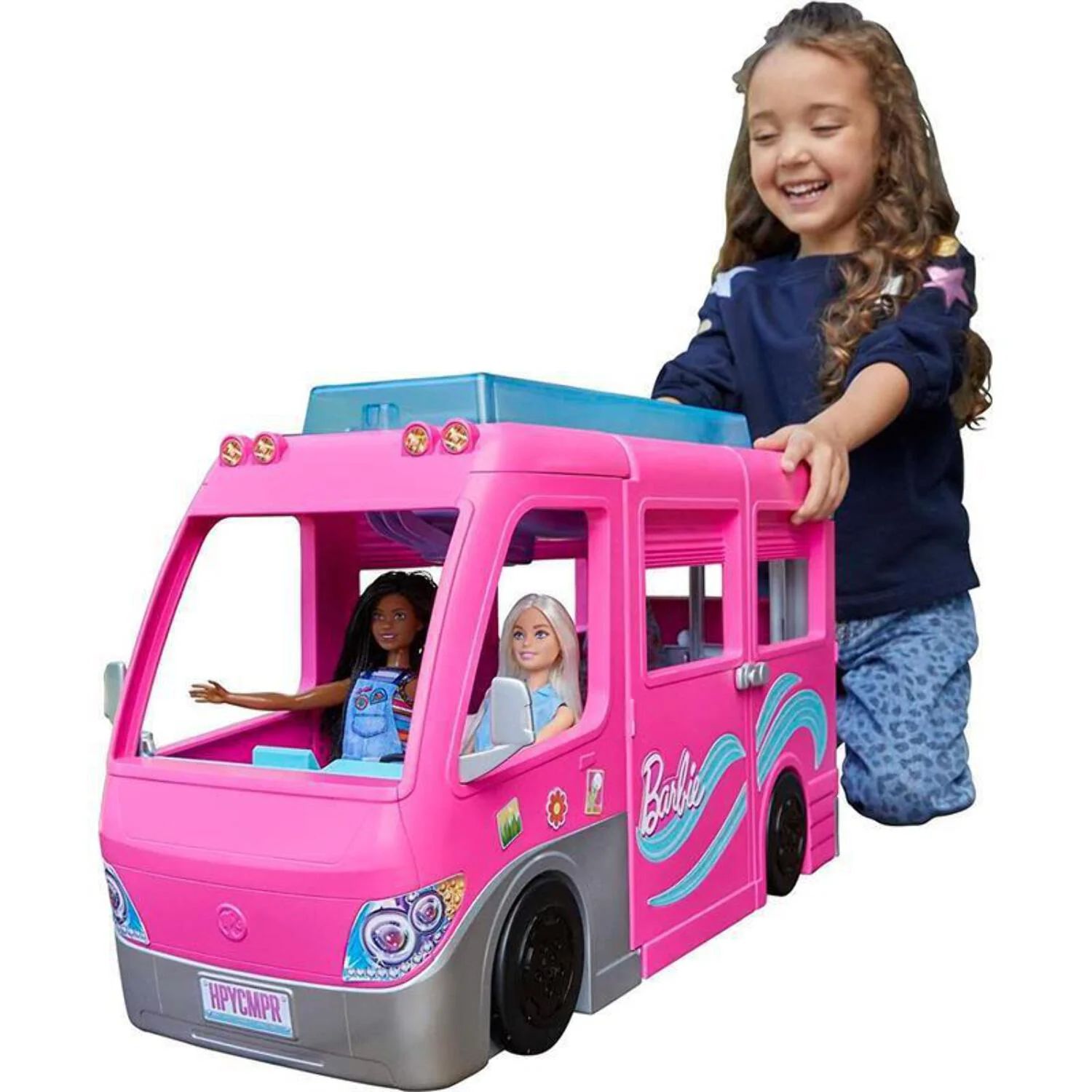 Barbie DreamCamper Vehicle Playset with 60 Accessories Including Pool and 30-inch Slide | Walmart (US)