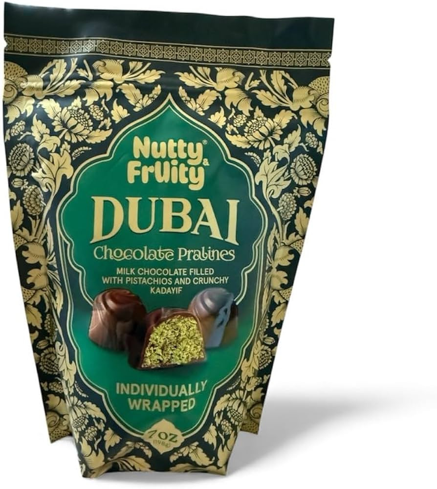 Nutty Fruity Dubai Chocolate Pralines, Milk Chocolate Filled with Pistachios & Crunchy Kadayif, I... | Amazon (US)