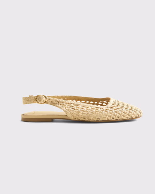 Women's Slingback Crochet-Style Flats | Women's New Arrivals | Abercrombie.com | Abercrombie & Fitch (US)