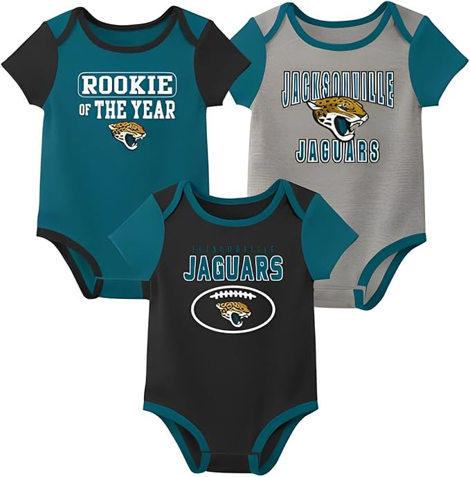 Outerstuff NFL Newborn Infants Rookie 3 Piece Creeper Bodysuit Romper Set | Amazon (US)
