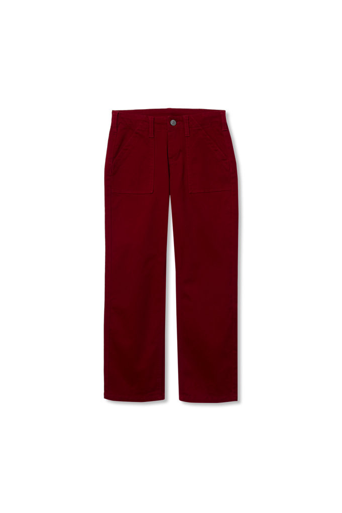 Girls Woven Utility Cargo Pant with Pockets - Lands' End - Red - 10 | Lands' End (US)