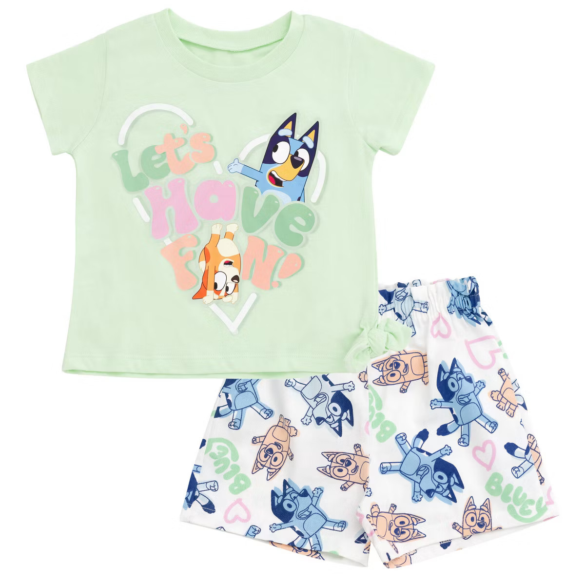 Bluey Girls T-Shirt and Twill Shorts Outfit Set Toddler Sizes (2T - 10-12) | Target