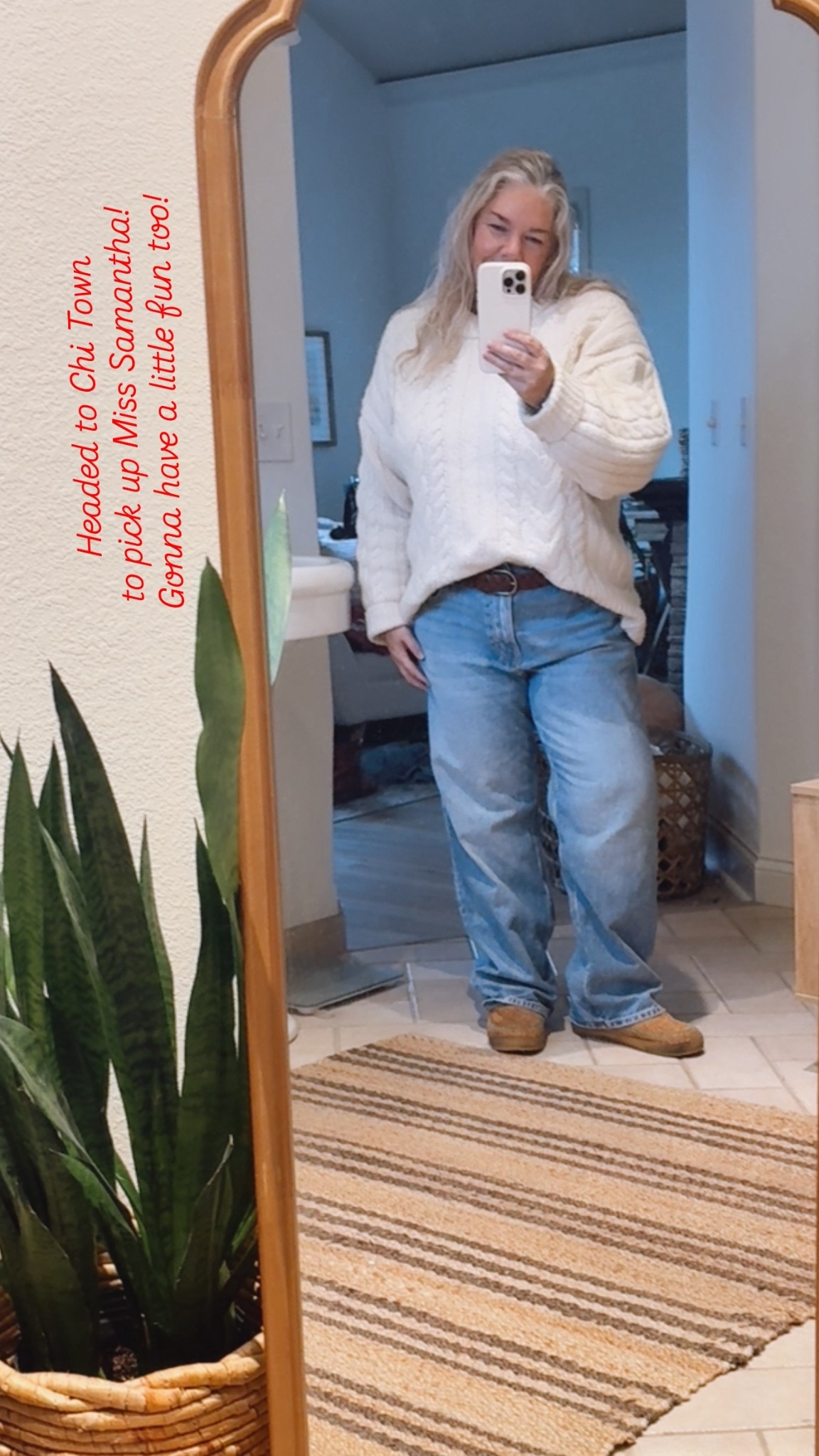 Perfect going to the big Windy City to pick up loved ones and have a bit of fun too! Baby it’s cold outside! #winteroutfit #chunkysweater

#LTKOver40 #LTKMidsize #LTKSeasonal