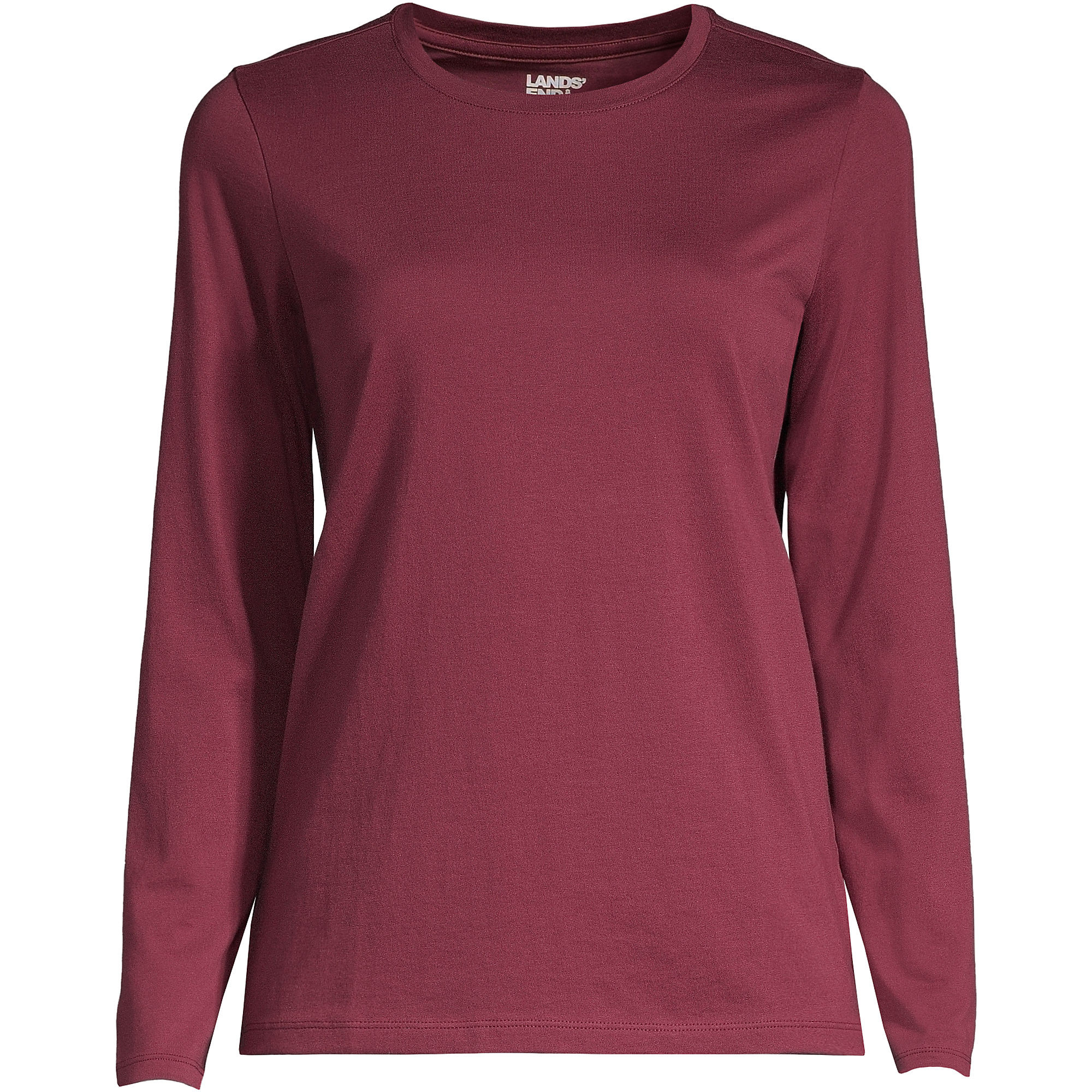 Women's Relaxed Supima Cotton Long Sleeve Crew Neck T-Shirt | Lands' End (US)