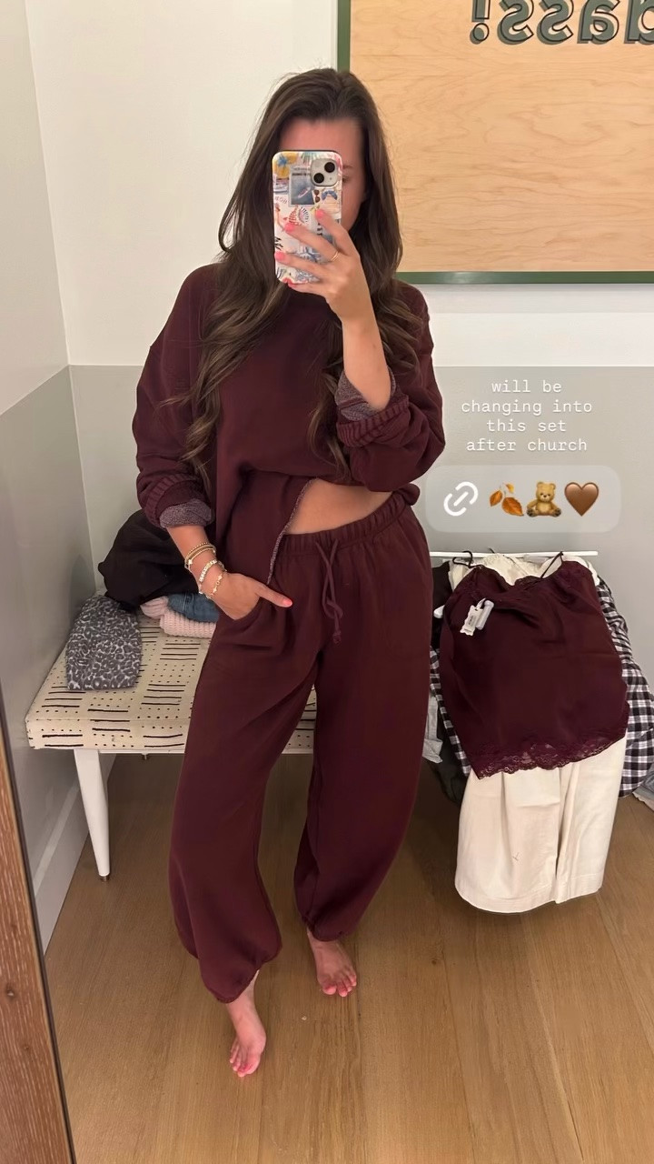 // will be changing into this after church today // berry colored sweat set // cute sweat set for fall // fall outfit inspo // mockneck sweatshirt // joggers // mockneck // wearing a small in both //

#LTKootd #LTKgrwm #LTKSeasonal