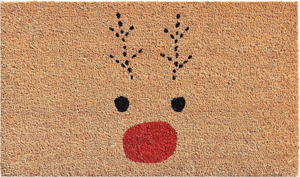 Calloway Mills 105012436 Rudolph Doormat, 24" x 36", Red/Black | Amazon (US)