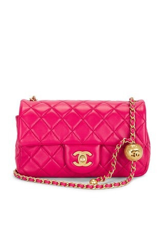 Chanel Lambskin Mini Pearl Crush Flap Bag in Pink | FWRD 