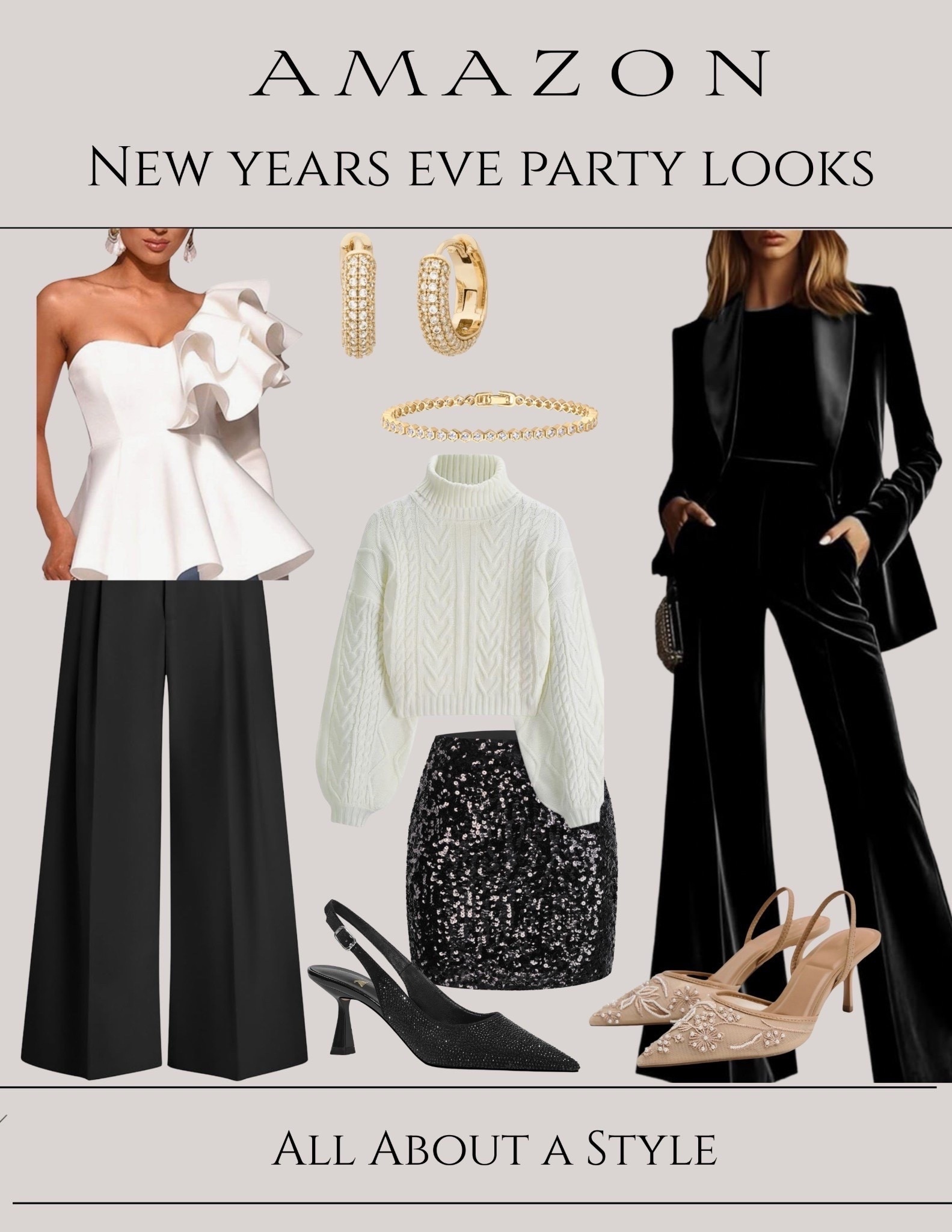 Get ready for New Year’s Eve with these fabulous party outfits!

#NewYearsEveStyle
#NYEOutfit
#PartyLook
#HolidayGlam