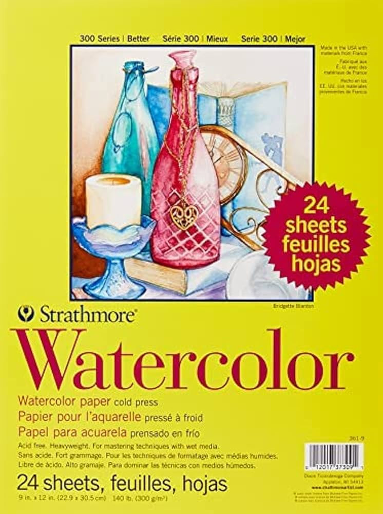 Strathmore 300 Series Watercolor Paper Pad, 9x12 inches, 24 Sheets (140lb/300g) - Artist Paper fo... | Amazon (US)