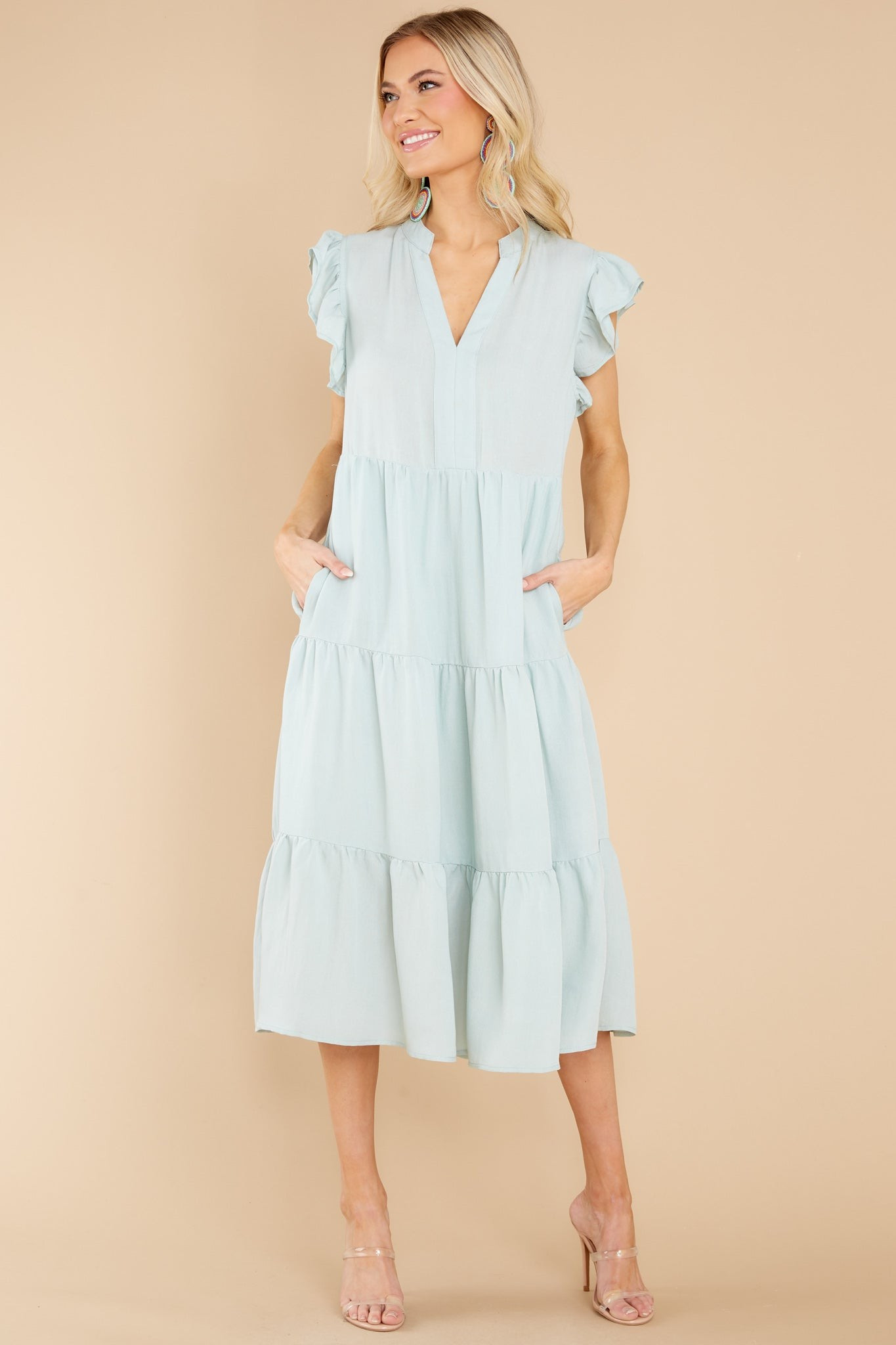 Meaningful Ways Sage Midi Dress | Red Dress 