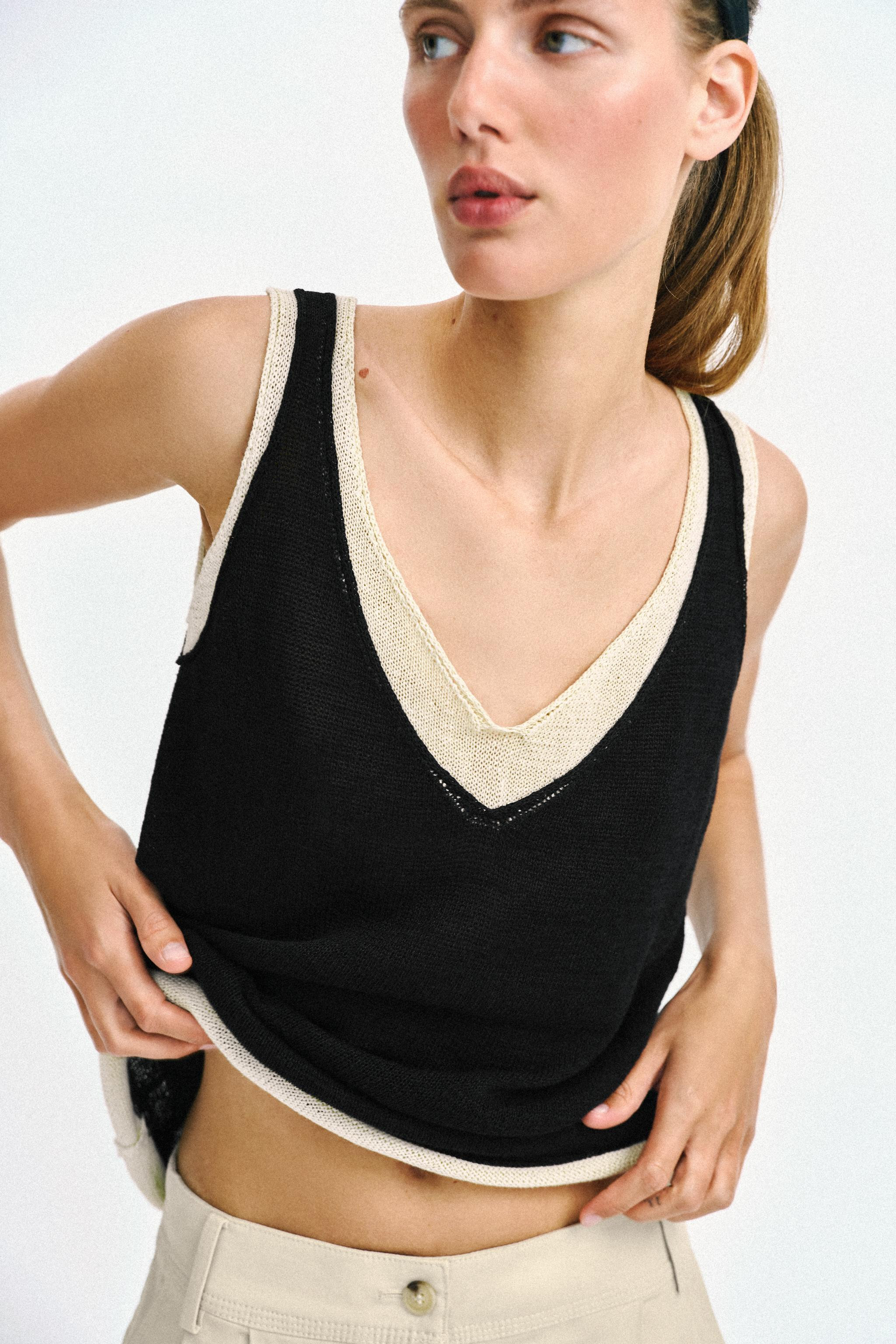 COMBINED KNIT TOP | Zara US