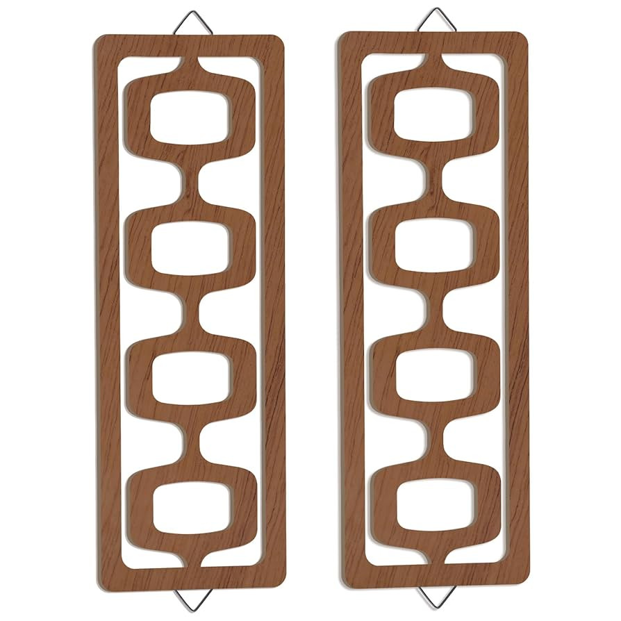 CroBlissful 2 Pcs Mid Century Modern Wall Art Wood Mid Century Elegance Decor Accents Abstract Wa... | Amazon (US)