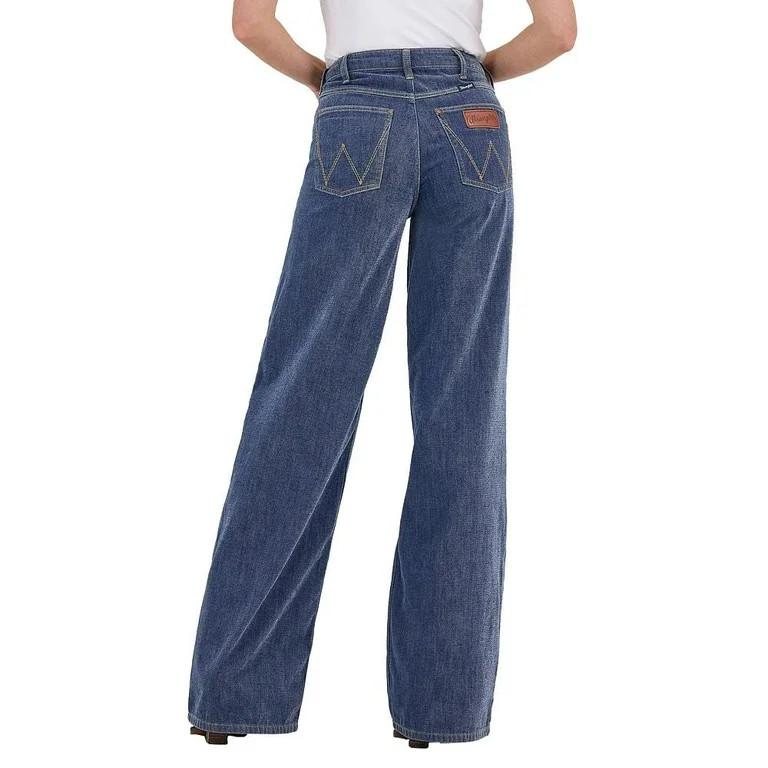 Wrangler Womens   Reagan Wide Leg Jeans 27x38 Denim | Walmart (US)