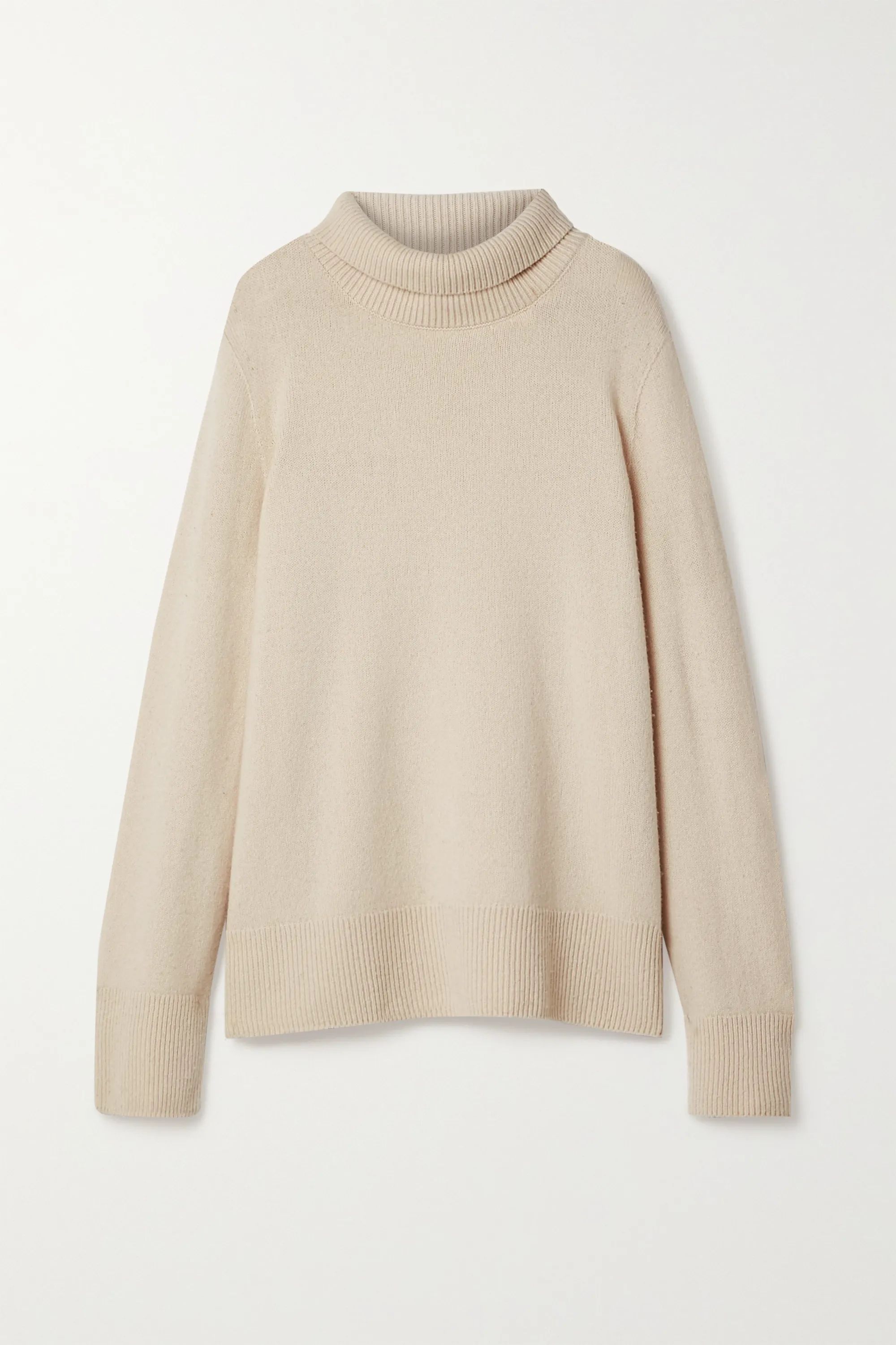 Beige Milina wool and cashmere-blend turtleneck sweater | The Row | NET-A-PORTER | NET-A-PORTER (US)