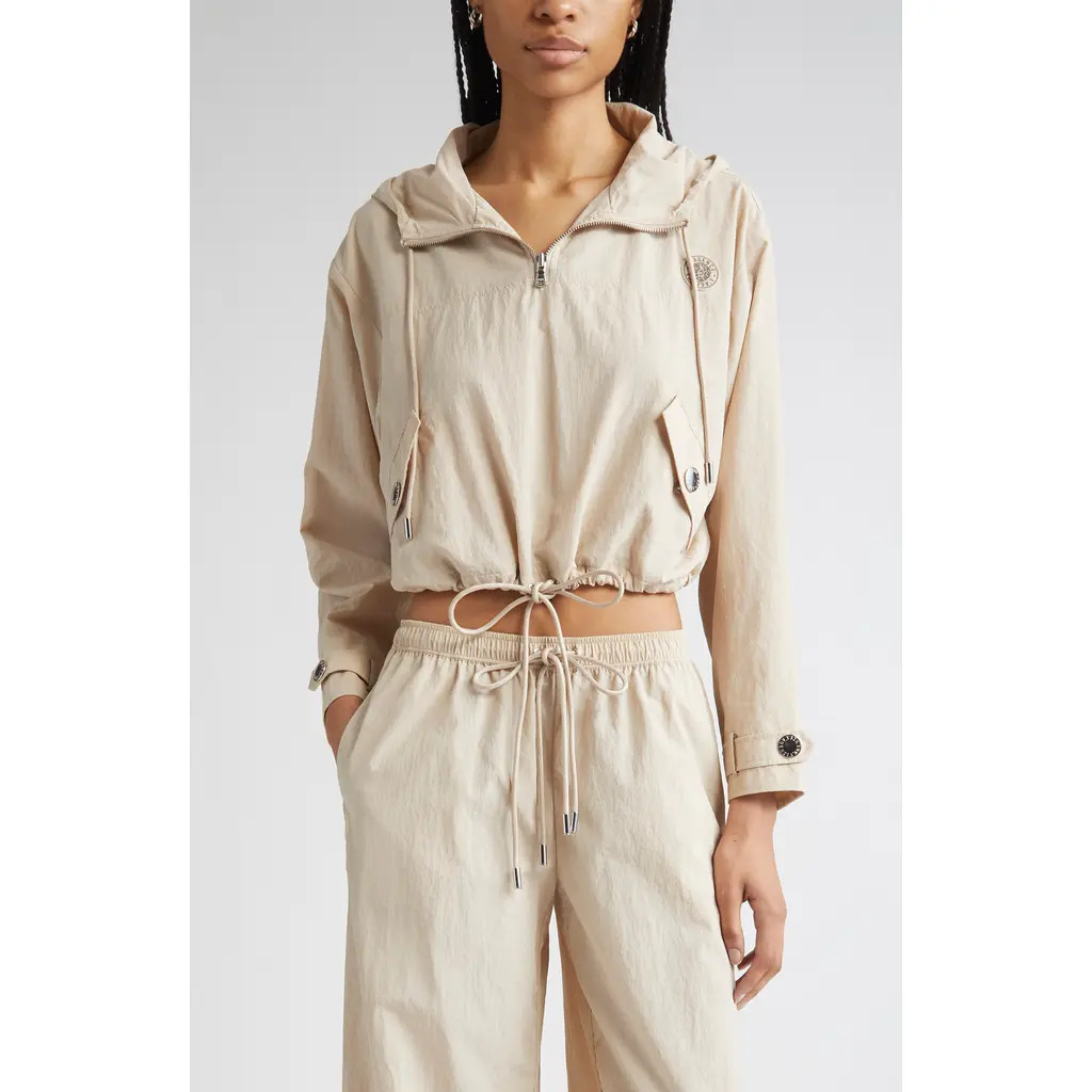 L'AGENCE Bronwyn Water Repellent Crop Anorak in Cement at Nordstrom Rack, Size X-Large | Nordstrom Rack