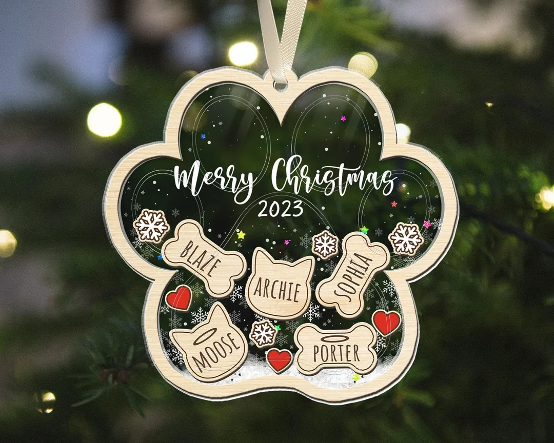 Pet Ornament Personalized, Custom Dog Ornament, Cat Christmas Ornament, Fur Family Ornament, Fami... | Etsy (US)