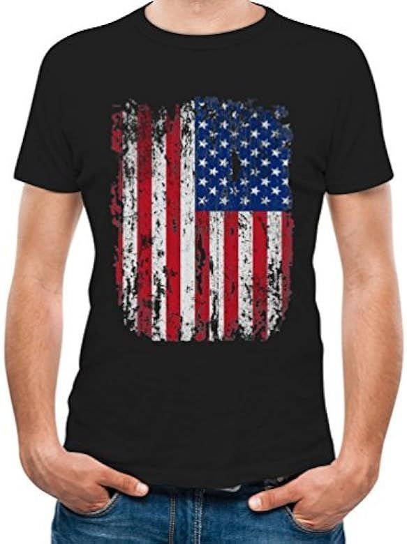 Patriotic 4th of July Shirts for Men Distressed USA American Eagle Flag Shirt | Amazon (US)