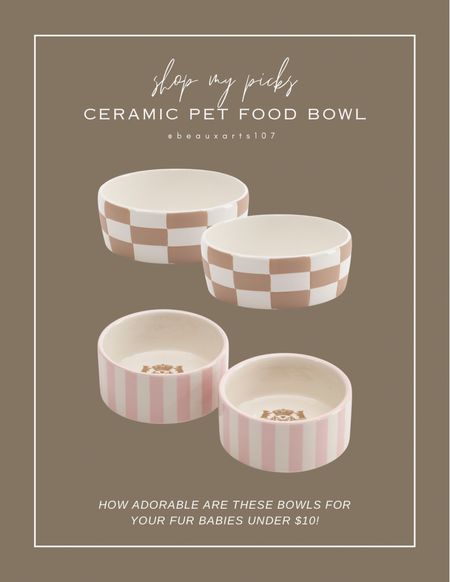 These cute ceramic bowls are so cute for your fur babies and they’re under $10

#LTKHome #LTKFindsUnder50 #LTKSaleAlert