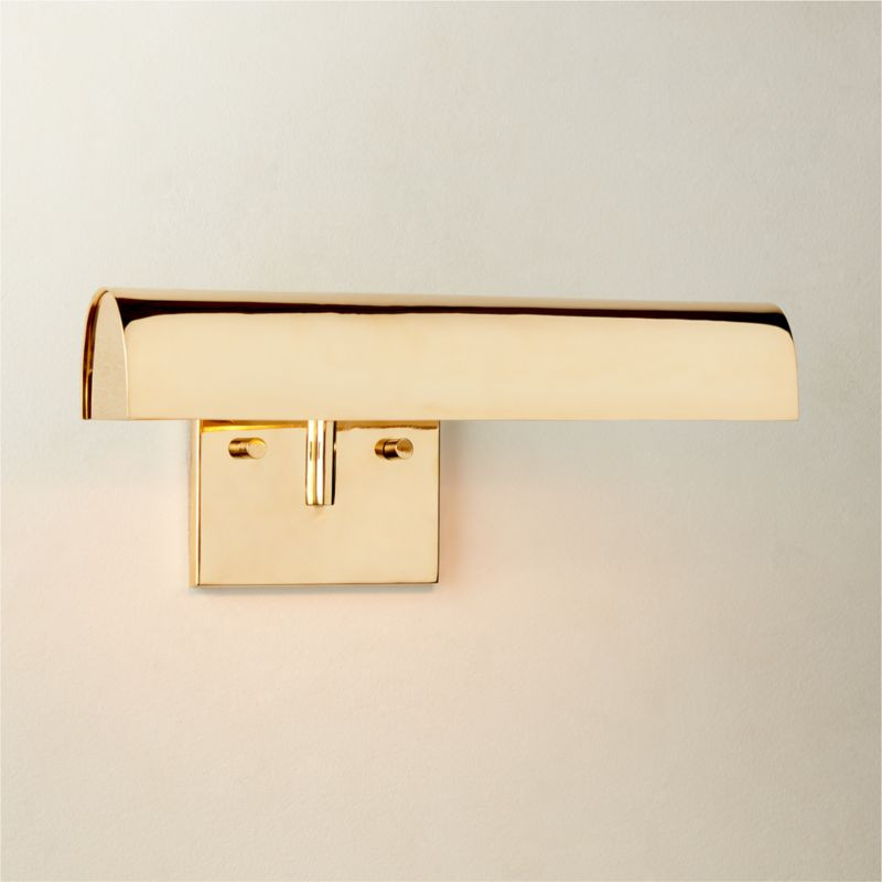 Jolie Polished Brass Modern Picture Light Sconce 12" + Reviews | CB2 | CB2