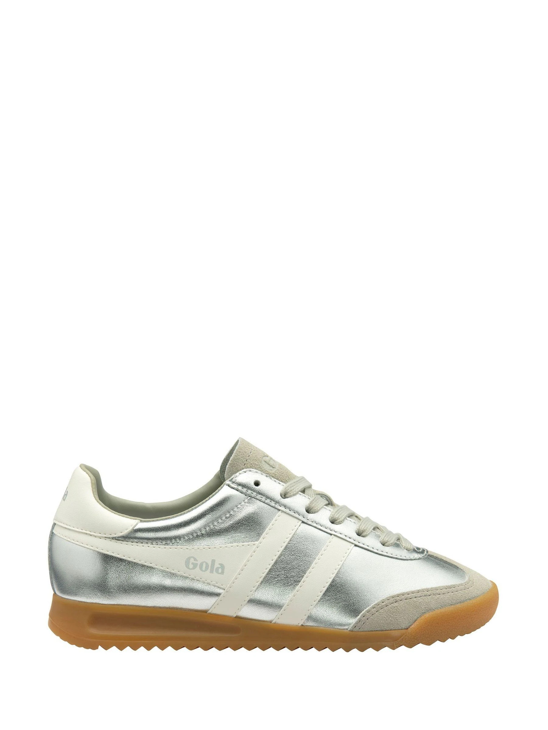 Gola Gola Silver Off White Tornado Glimmer Metallic Trainers | Next US