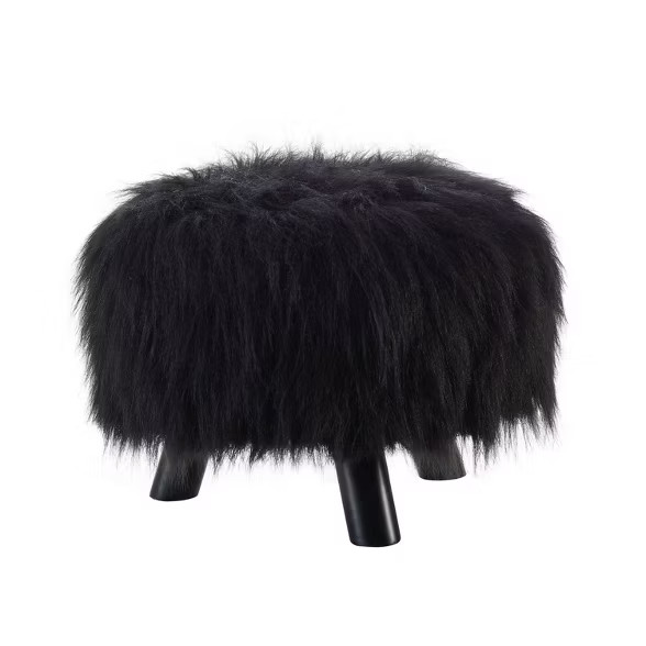 Faux Fur Foot Stool - Linon | Target