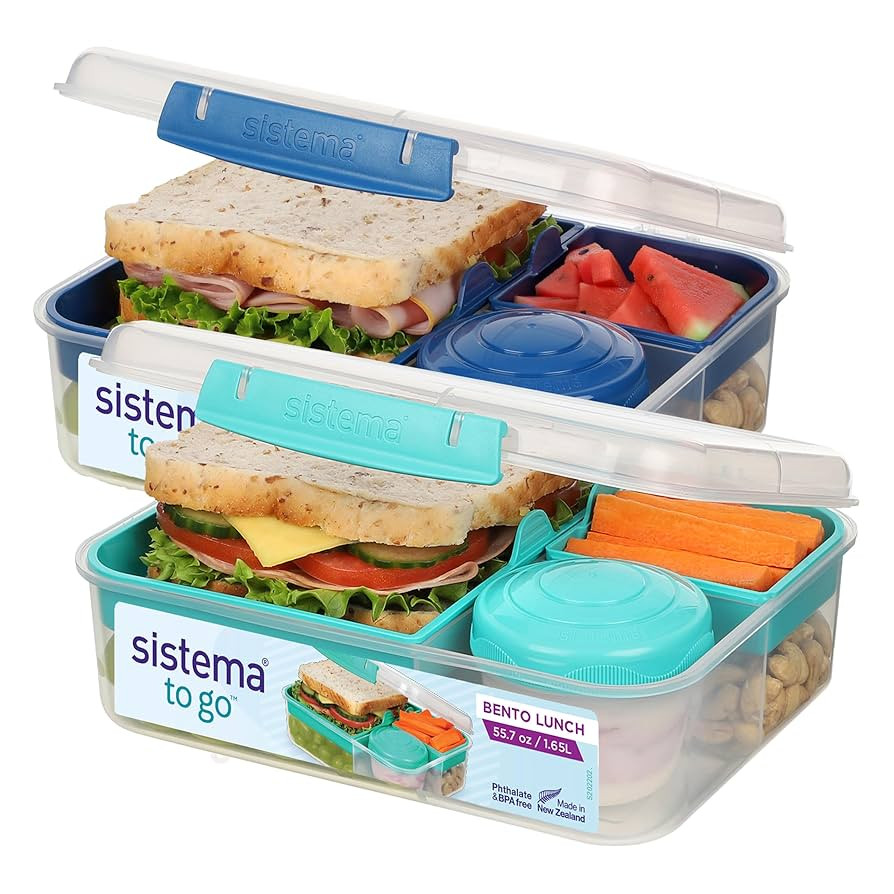 Sistema TO GO Bento Box Cubes | 1.65 L | School Lunch Boxes With Compartments & Snack Pots | BPA-... | Amazon (US)