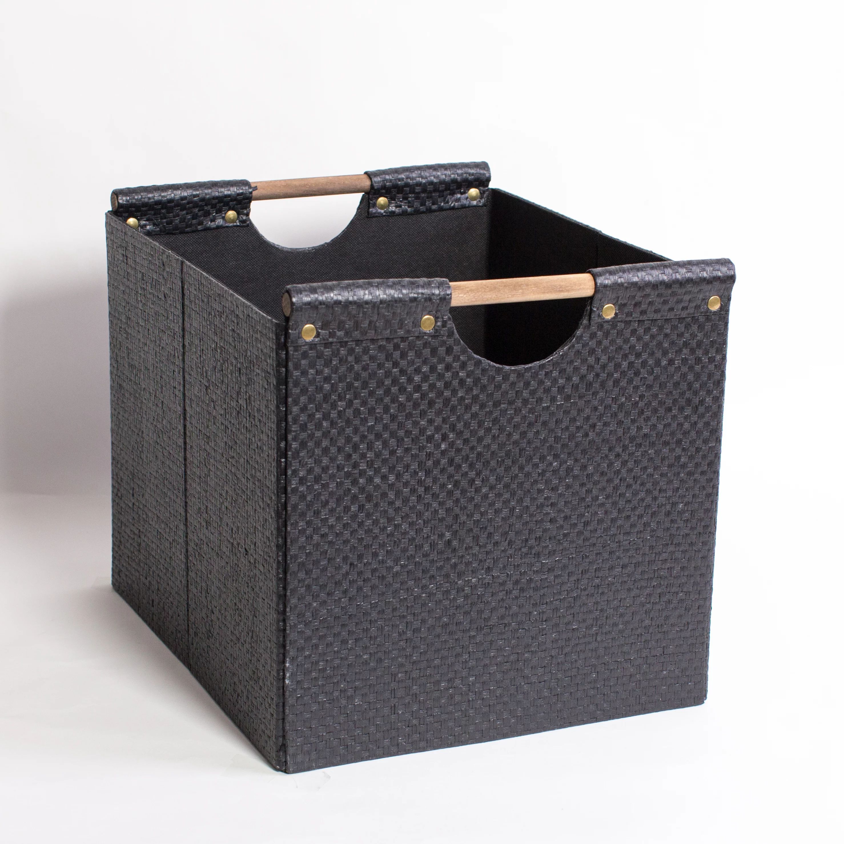 Better Homes & Gardens Fabric Cube Storage Bin (12.75" x 12.75") - Black Weave-1 Piece for Adult ... | Walmart (US)