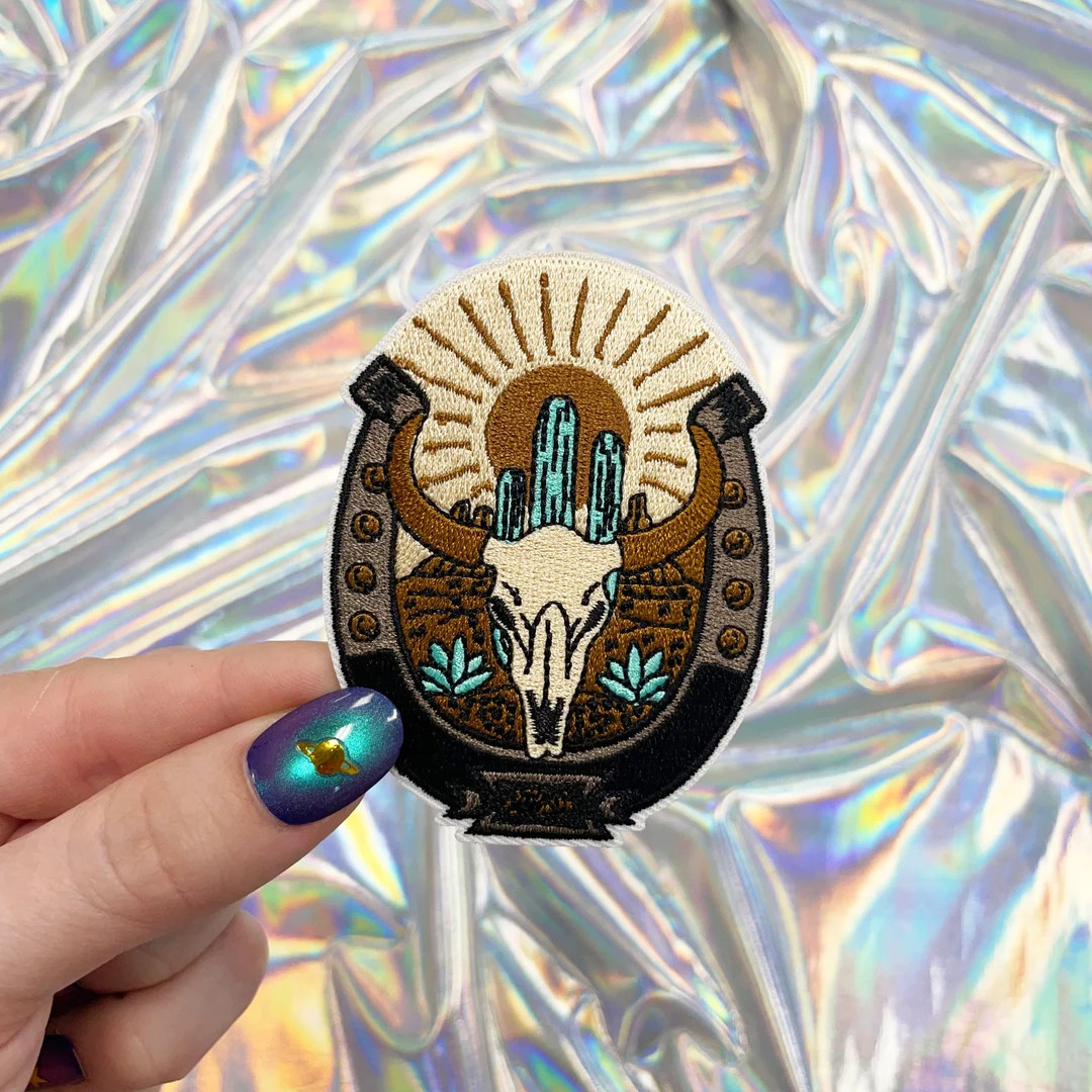 Horseshoe With Steer Head Patch, Western Patches for Hats, Trendy Patches, Iron on Patch, Hat Pat... | Etsy (US)