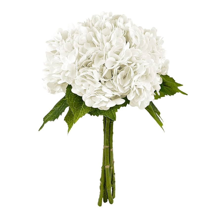 Yatim 21In White Artificial Hydrangea Flowers 5 Pcs Fake Hydrangea Silk Flowers for Wedding Cente... | Amazon (US)