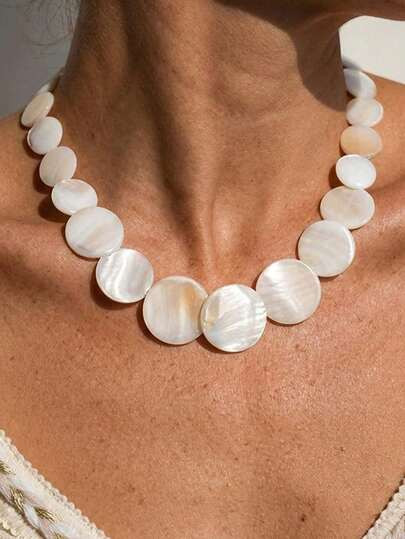1pc Bohemian Style Summer Beach Shell Necklace, Jewelry For Women, Suitable For Women's Street, P... | SHEIN