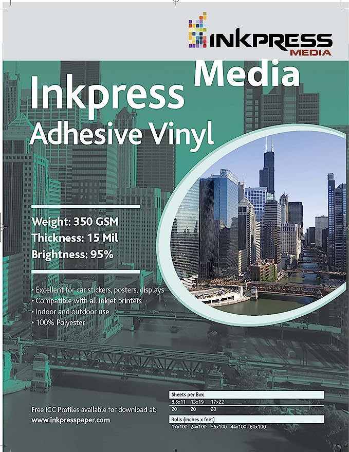 INKPRESS MEDIA 350 GSM, 15 Mil, 95 Percent Bright Paper (#AV851120) | Amazon (US)