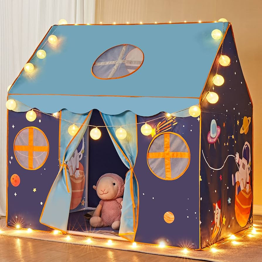 TTLOJ Gift for Christmas Outer Space Style Play Tents with Small String Lights for Boys Girls, La... | Amazon (US)
