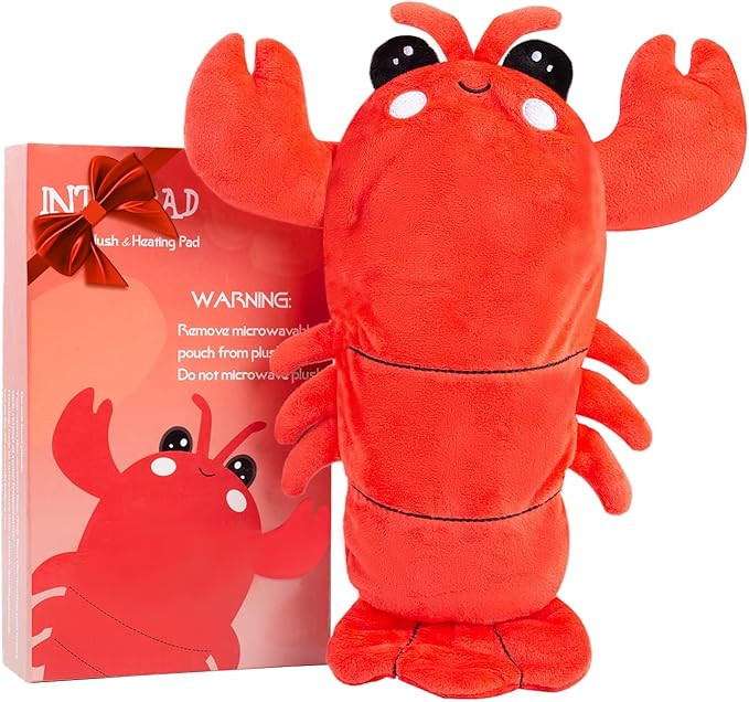 Microwavable Heating Pad for Period Cramps, Cuddly Warming Pillow, Cute Lobster Plush Stuffed Ani... | Amazon (US)