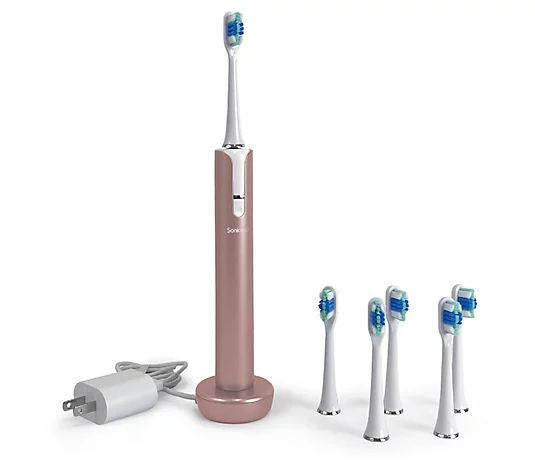 Soniclean Lux Rechargeable Toothbrush with 6 Brush Heads | QVC
