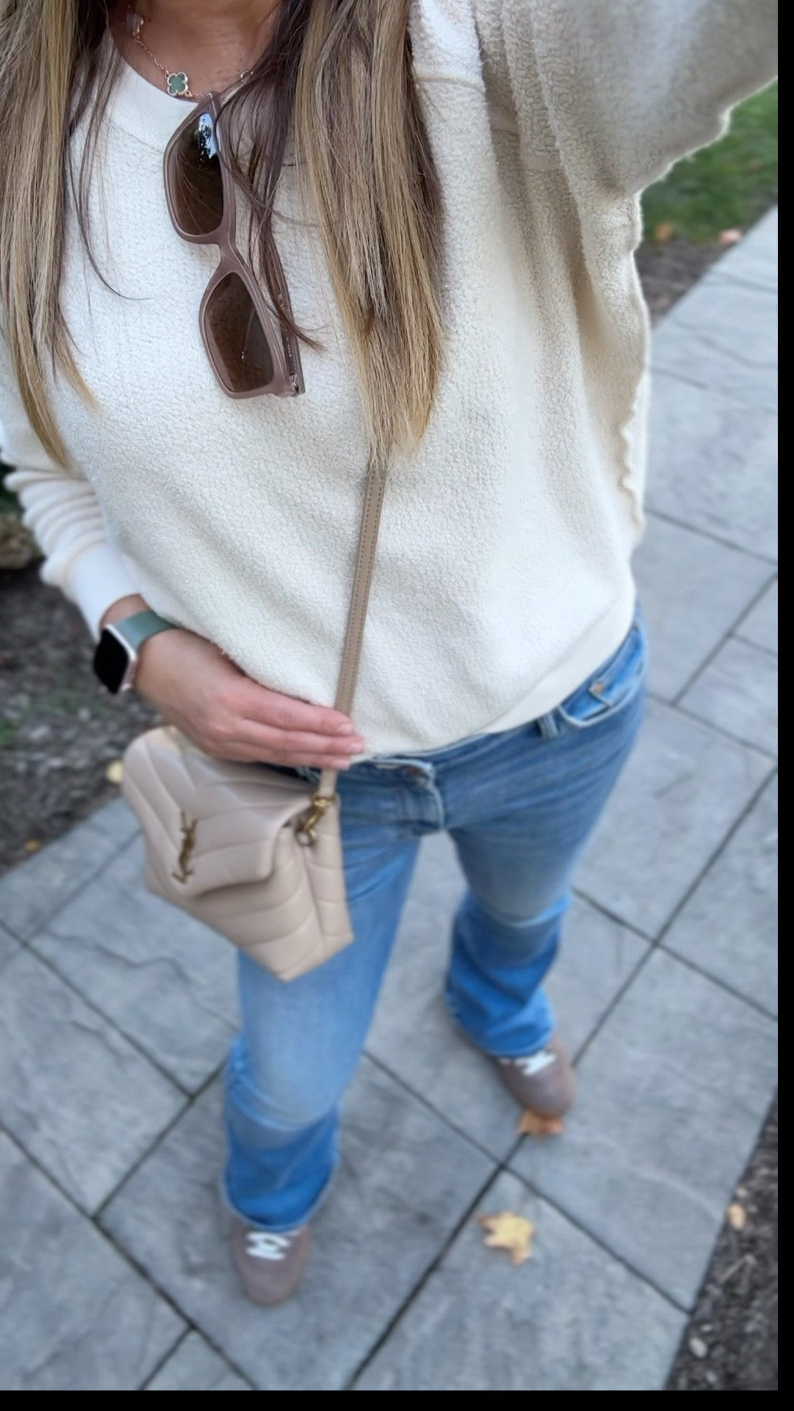 Cozy fall style. This inside-out sweatshirt is everything. I have been wearing it non-stop. I’m wearing a small here and I love the fit. It’s a bit snug which I like but if you would rather a more relaxed fit, I would size up.  

Adidas sneakers tts.  Plus they just dropped some awesome new color combos! 

#LTKFindsUnder100 #LTKCyberWeek #LTKGiftGuide