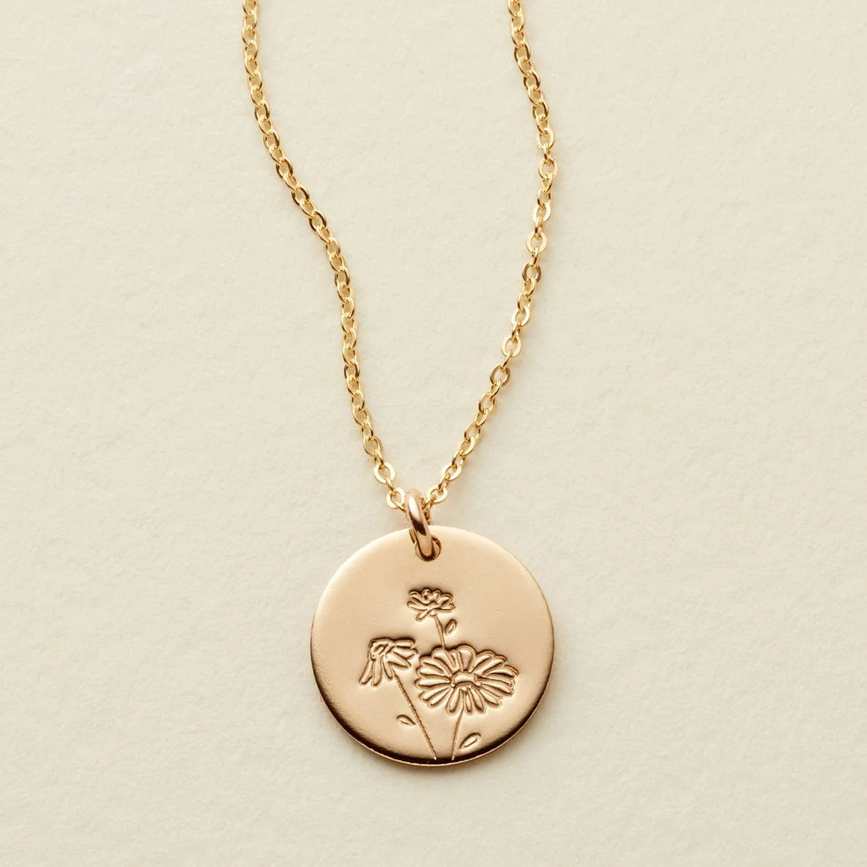 April Birth Flower Necklace | Gold, Rose Gold, Silver | Birth Flower Necklace | Made by Mary (US)