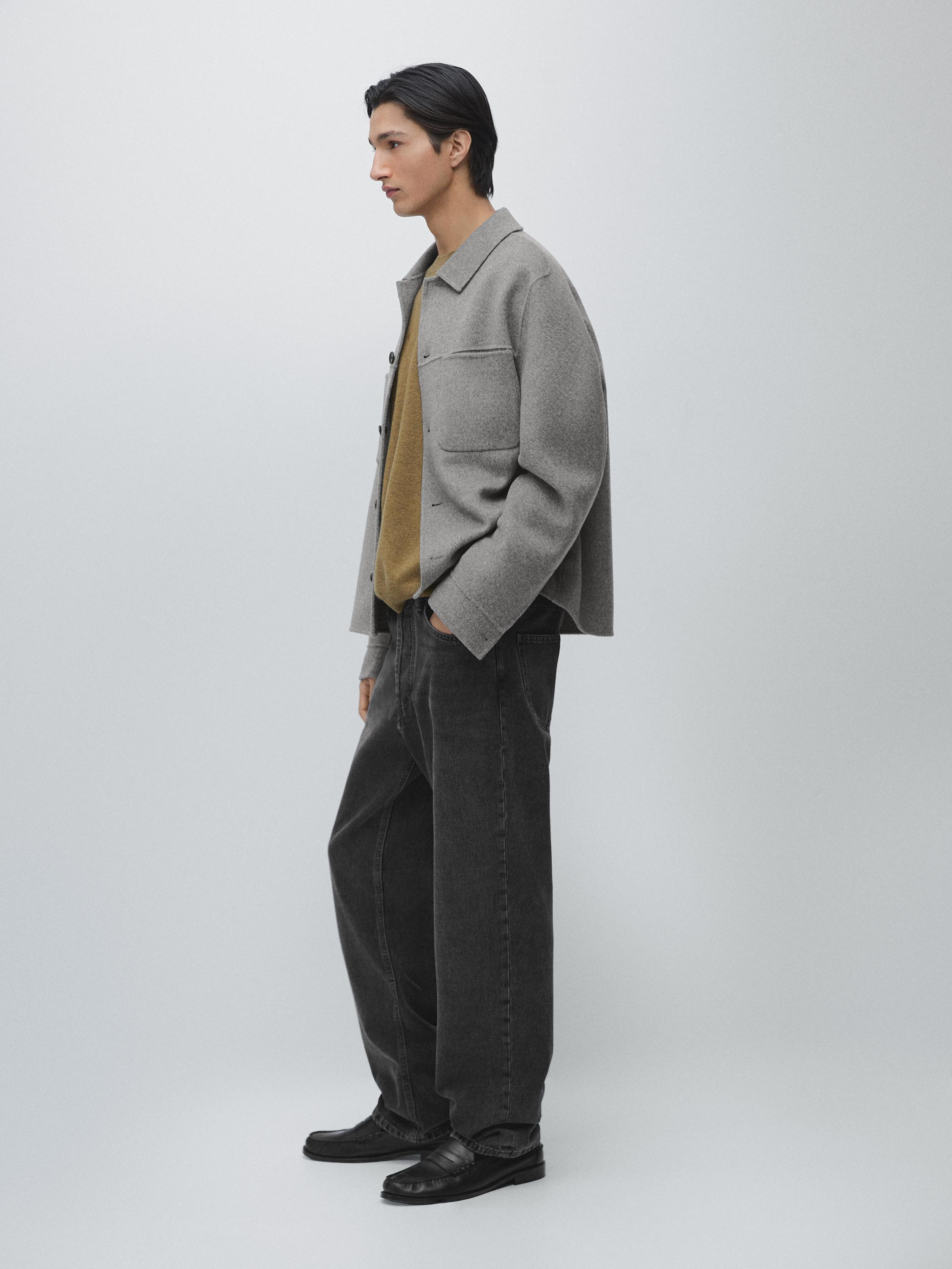 Wool blend overshirt with pockets | Massimo Dutti US