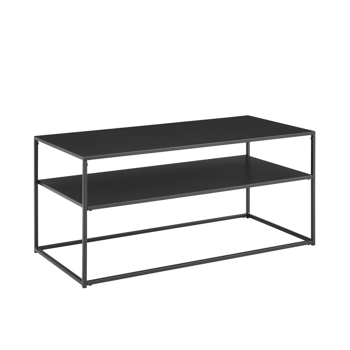 Braxton Coffee Table Matte Black - Crosley: Sturdy Steel, Modern Rectangle, Fixed Shelf | Target