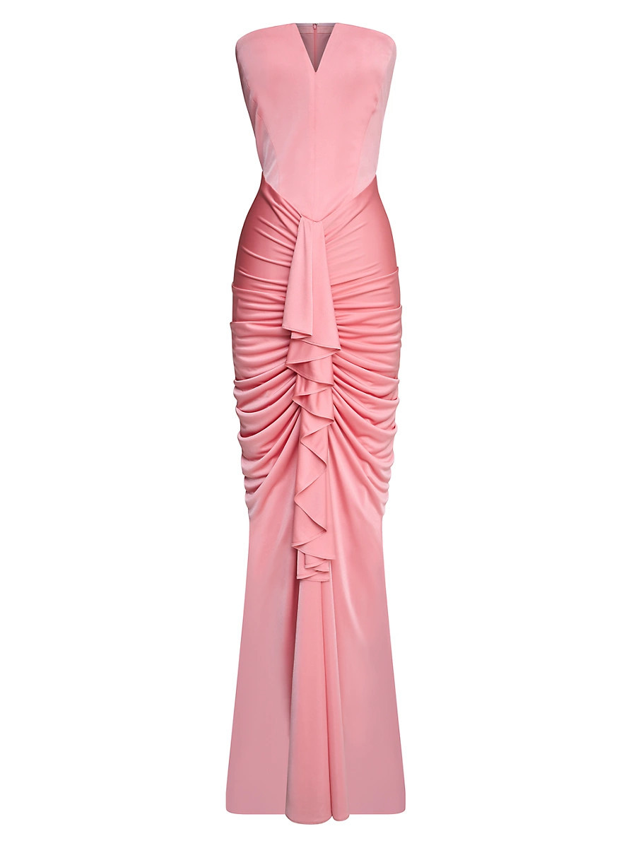 Women's Selena Strapless Drape Column Gown - Pink - Size 6 | Saks Fifth Avenue