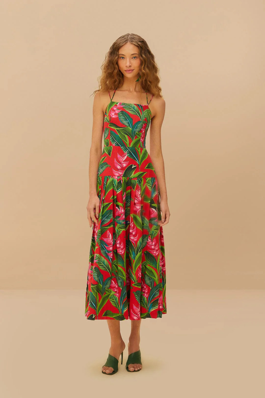 Red Dream Garden LENZING™ ECOVERO™ Euroflax™ Maxi Dress | FarmRio (US)
