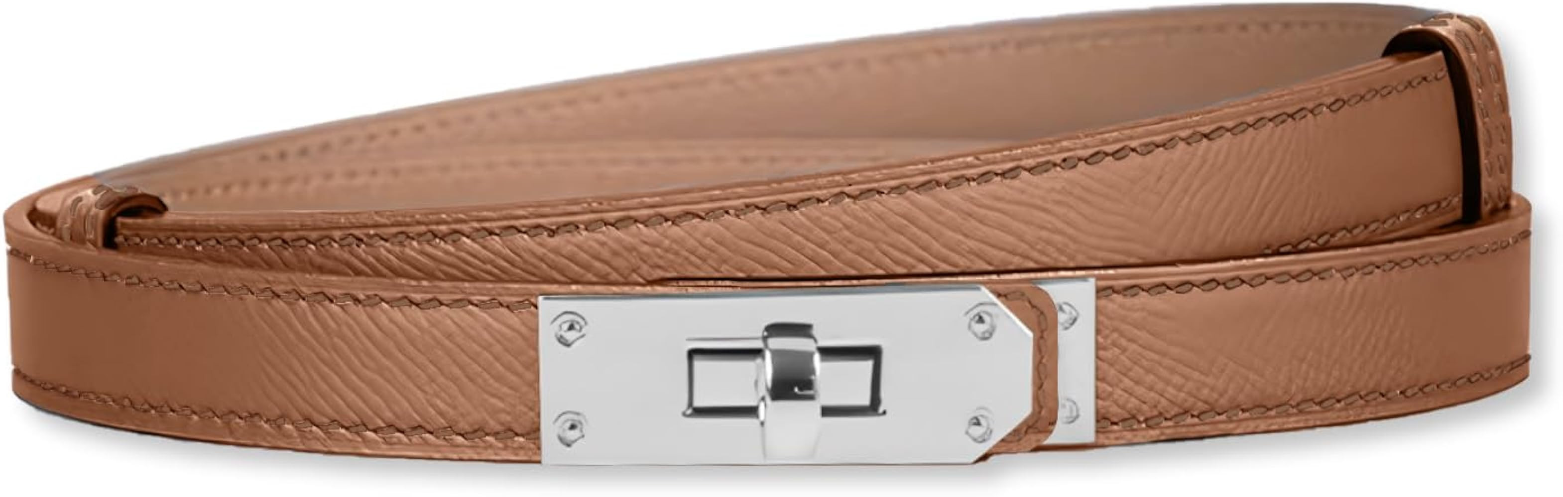 LumiSyne Women Skinny Leather Belt Classic Solid Color Alloy Turn Lock Ladies Adjustable Leather ... | Amazon (UK)