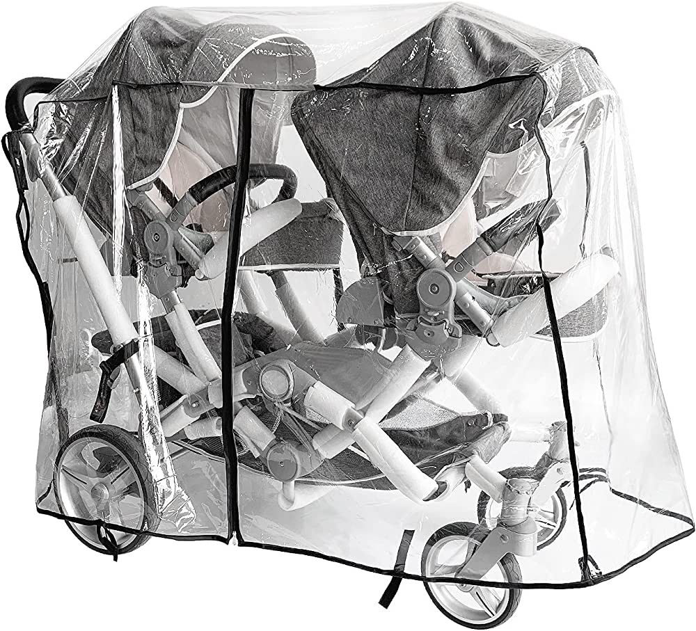 Double Stroller Rain Cover ,Rain Cover for Double Tandem Stroller ,Big Size Universal Rain and Wi... | Amazon (US)
