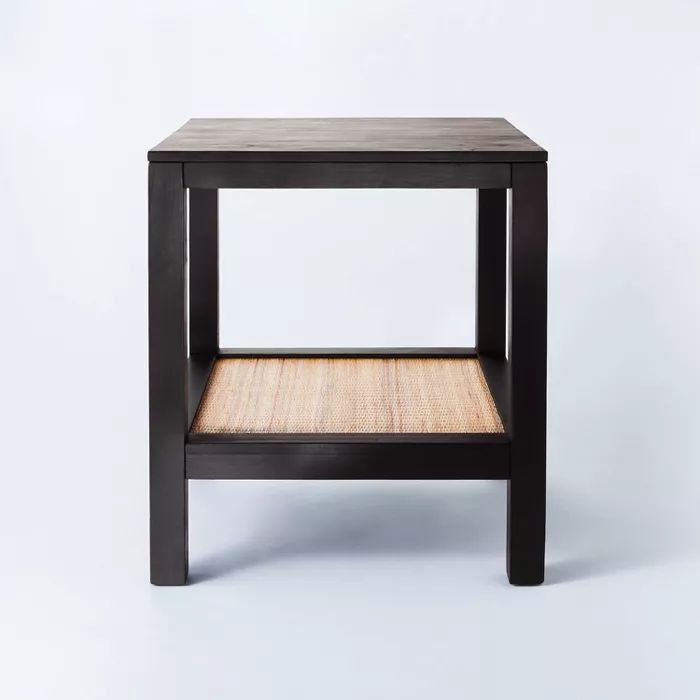 Canyon Lake Woven Shelf End Table Black - Threshold™ designed with Studio McGee | Target