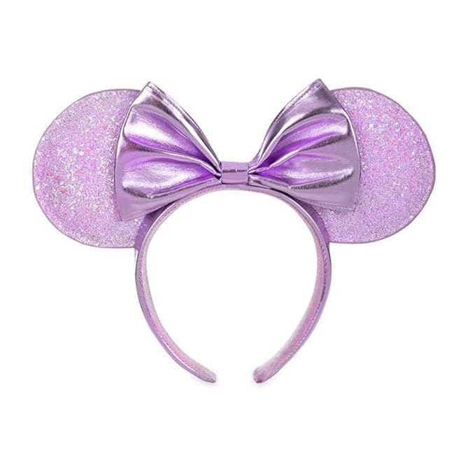 Disney Parks Lavender Sparkle Lilac Minnie Ears Headband | Amazon (US)