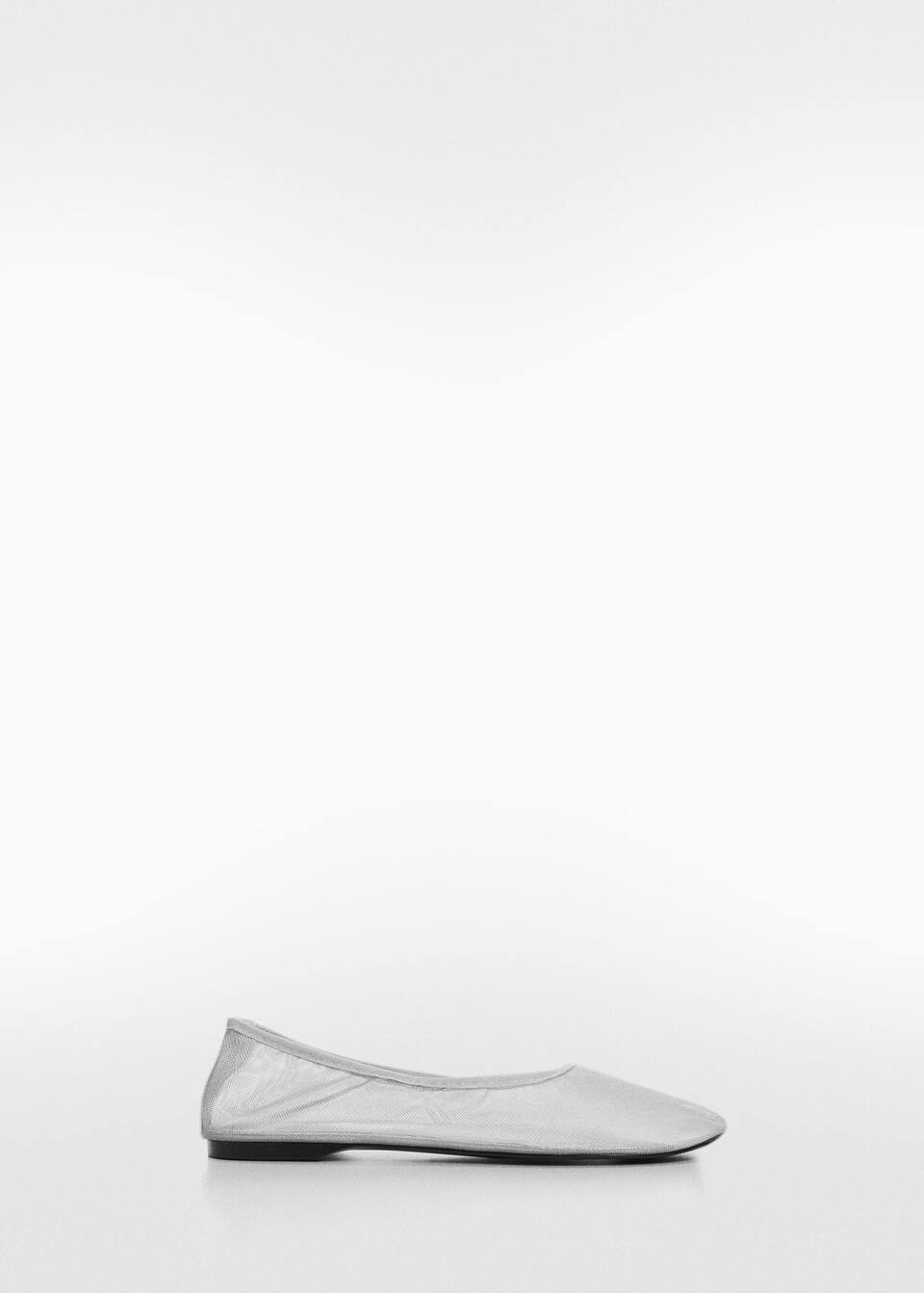 Semi-transparent mesh ballerinas -  Women | Mango United Kingdom | MANGO (UK)