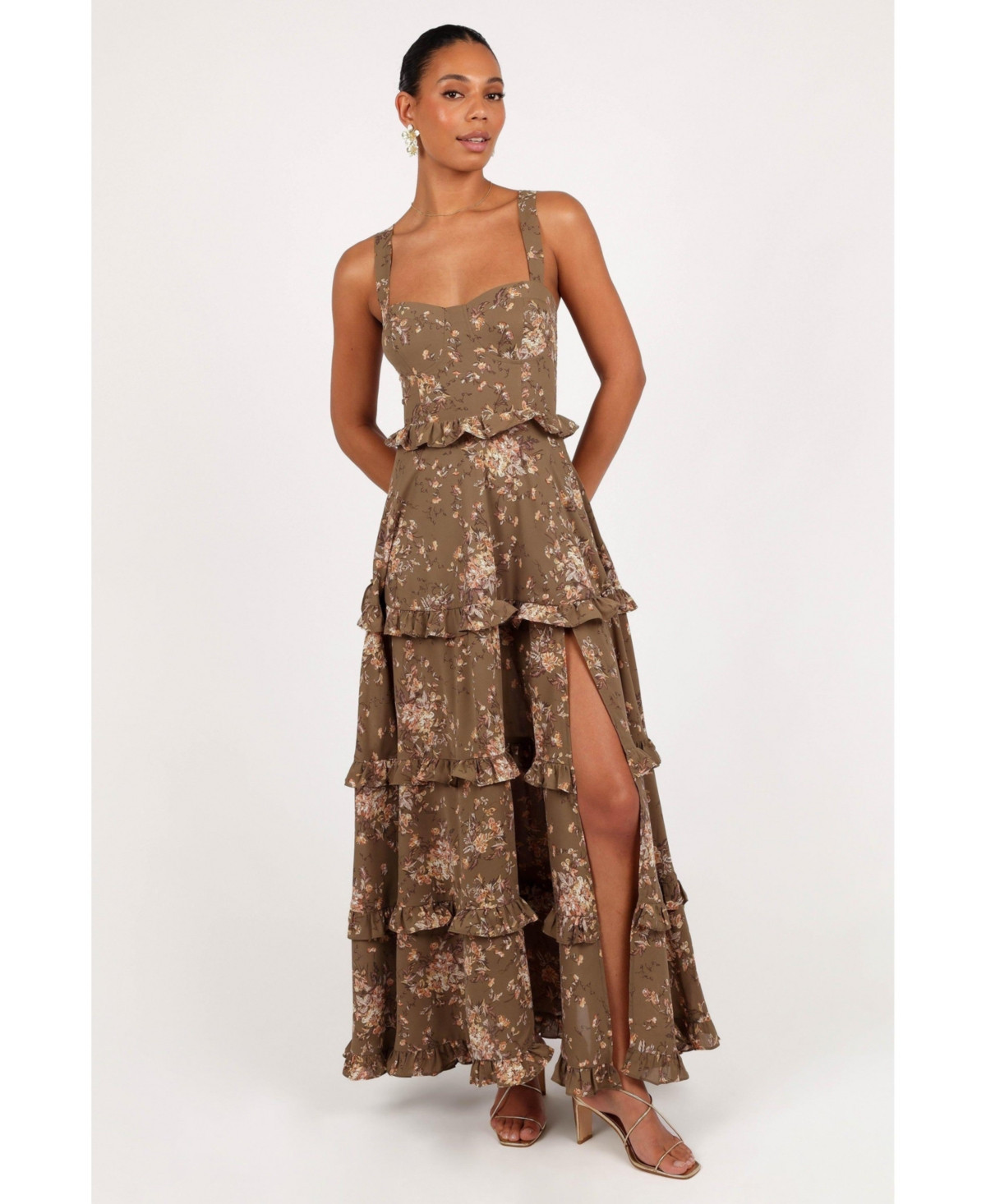 Petal and Pup Women's Lillee Tiered Maxi Dress - Olive print | Macy's