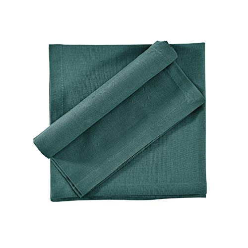 Cloth Napkins Dinner Washable Set of 4 in Cotton Linen Fabric Premium Quality, Mitered Corners for Reusable Every Day Use Pre Shrunk and Good Absorbency Christmas Cloth Napkins (Pack of 4, Teal) | Amazon (US)